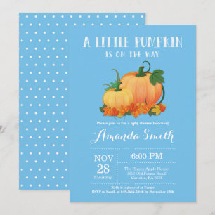 Pumpkin Herfst Boy Baby shower Invitation Card Kaart