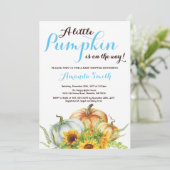 Pumpkin Herfst Boy Baby shower Invitation Kaart (Staand voorkant)