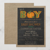 Pumpkin Herfst Boy Baby shower Land Uitnodiging (Voorkant / Achterkant)