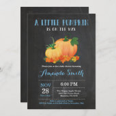 Pumpkin Herfst Boy Baby shower Uitnodiging (Voorkant / Achterkant)