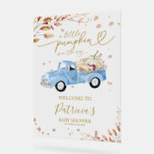 Pumpkin Herfst Boy Baby shower Welkomstbord Acryl Bord (Hoek)