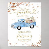 Pumpkin Herfst Boy Baby shower Welkomstbord Poster (Voorkant)