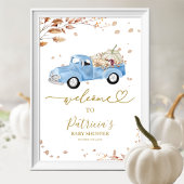Pumpkin Herfst Boy Baby shower Welkomstbord Poster