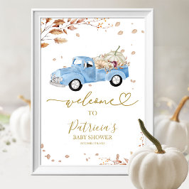 Pumpkin Herfst Boy Baby shower Welkomstbord Poster