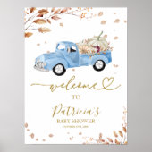 Pumpkin Herfst Boy Baby shower Welkomstbord Poster (Voorkant)