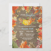Pumpkin Herfst Burlap Boy Baby shower Kaart (Voorkant)