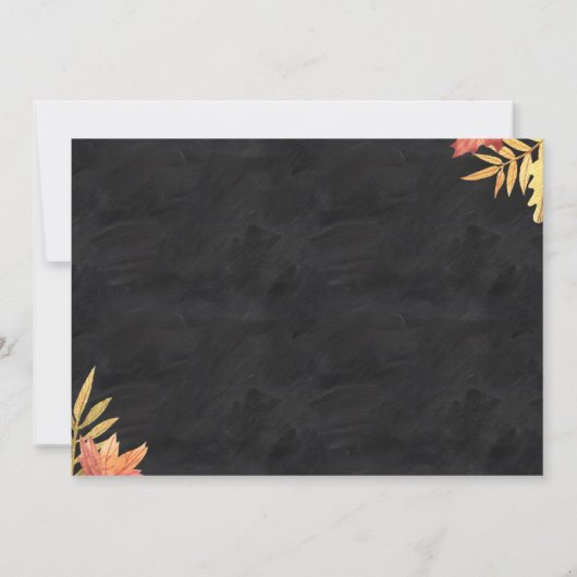 Pumpkin Herfst Chalkboard First Birthday Kaart (Achterkant)