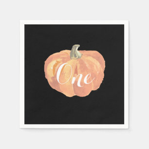 Pumpkin Herfst First Birthday Party Oranje en Blac Servet