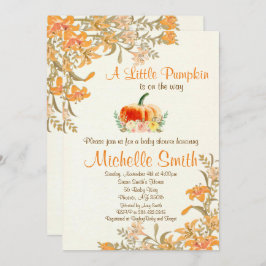 Pumpkin Herfst Floral Rustic Baby shower-uitnodigi Kaart