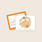 Pumpkin Herfst Floral Wreath We hebben Bewegd Briefkaart