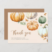 Pumpkin Herfst Foliage Baby shower Bedankkaart (Voorkant / Achterkant)