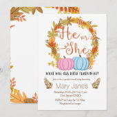 Pumpkin herfst Geslacht onthullen uitnodiging (Voorkant / Achterkant)