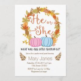 Pumpkin herfst Geslacht onthullen uitnodiging