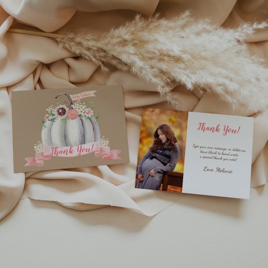 Pumpkin-Herfst Hartelijk dank voor uw Baby shower Bedankkaart