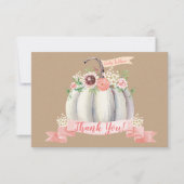 Pumpkin-Herfst Hartelijk dank voor uw Baby shower Bedankkaart (Voorkant)