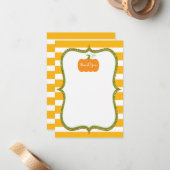 Pumpkin Herfst Hartelijk dank voor uw creditcard v Notitiekaartje (Voorkant / Achterkant in situ)