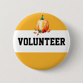 Pumpkin Herfst Harvest Fair Volunteer Name Tag Ronde Button 5,7 Cm