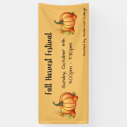 Pumpkin Herfst Harvest Festival Banner (Verticaal)