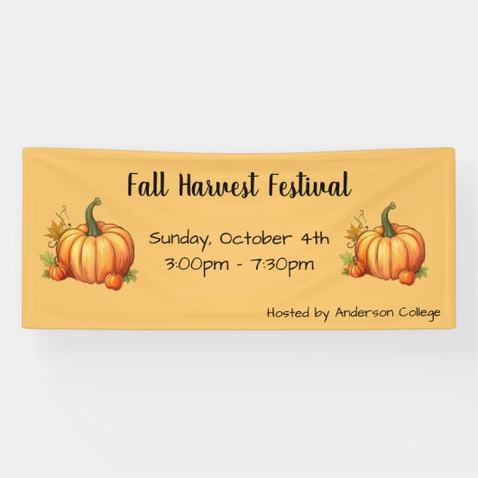 Pumpkin Herfst Harvest Festival Banner (Horizontaal)