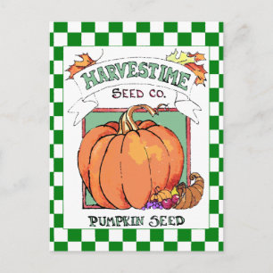 Pumpkin-Herfst Harvest-Seed Packet Briefkaart