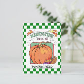 Pumpkin-Herfst Harvest-Seed Packet Briefkaart (Staand voorkant)