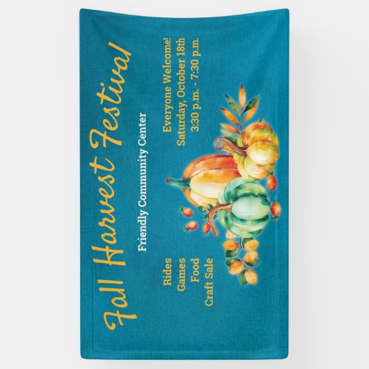 Pumpkin Herfst Harvest Spandoek (Verticaal)