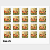 Pumpkin Herfst Harvest Vierkante Sticker (Vel)