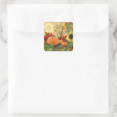 Pumpkin Herfst Harvest Vierkante Sticker (Tas)