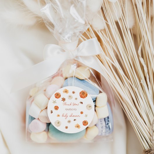 Pumpkin Herfst herfst Baby shower dank u Ronde Sticker