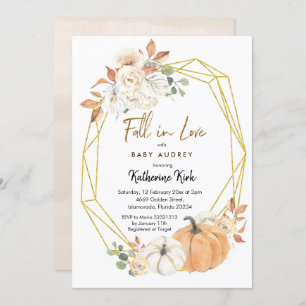 Pumpkin Herfst in Love Baby shower Invitation Kaart