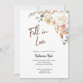 Pumpkin Herfst in Love Baby shower Invitation Kaart (Voorkant)