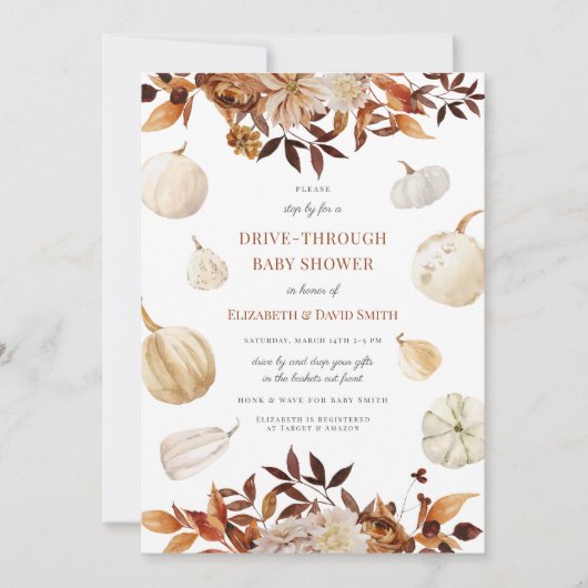 Pumpkin-Herfst najaar Rust door Baby shower Kaart (Voorkant)