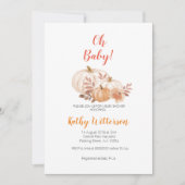 Pumpkin Herfst oh baby shower uitnodiging (Voorkant)