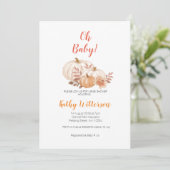 Pumpkin Herfst oh baby shower uitnodiging (Staand voorkant)
