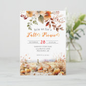 Pumpkin Herfst picknick uitnodiging (Staand voorkant)