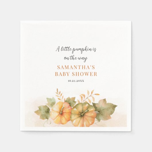 Pumpkin Herfst Rust Leaves Girls Baby shower Servet (Voorkant)