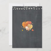 Pumpkin Herfst Rustic Chalk Invite Kaart (Achterkant)
