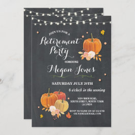 Pumpkin Herfst Rustic Chalk Invite Kaart