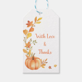 Pumpkin Herfst Rustic Foliage Dank u Cadeaulabel
