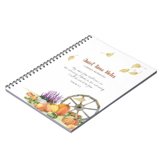 Pumpkin Herfst Rustic Monogram Quiet Time Notitieb Notitieboek (Linkerzijde)