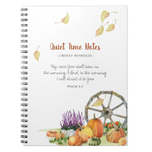 Pumpkin Herfst Rustic Monogram Quiet Time Notitieb Notitieboek