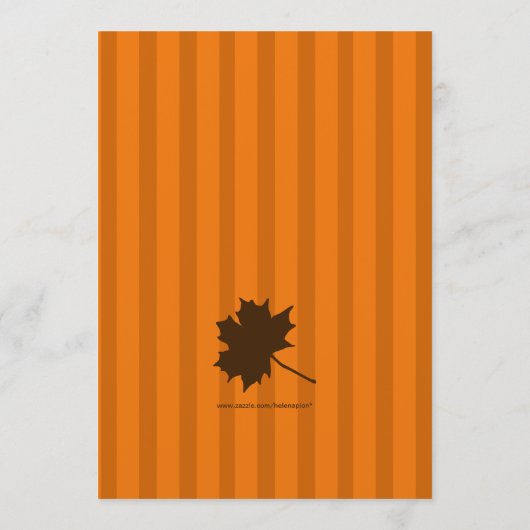 Pumpkin Herfst Stripes Thanksgiving Dinner Menu (Achterkant)