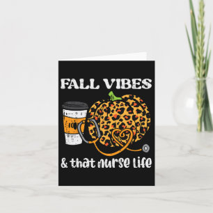 Pumpkin Herfst Vibes Nurse Halloween Thanksgiving  Kaart