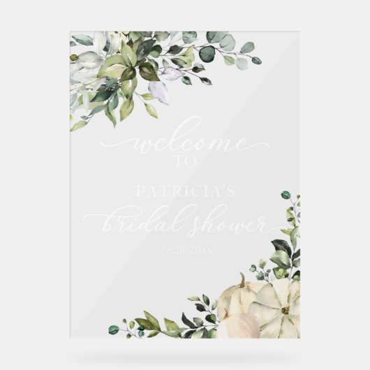 Pumpkin Herfst Vrijgezellenfeest Welkomstbord Acryl Bord (Voorkant)