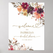 Pumpkin Herfst Vrijgezellenfeest Welkomstbord Poster (Voorkant)