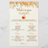 Pumpkin-Herfst Wat zit er in je Purse Baby shower  Flyer (Voorkant)