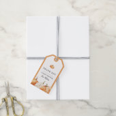 Pumpkin Herfst Waterverf Baby shower Dank u wel Cadeaulabel (Met Touw)