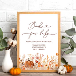 Pumpkin Herfst Wildflower Boeken voor Baby Poster
