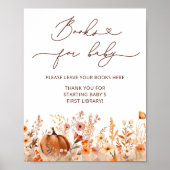 Pumpkin Herfst Wildflower Boeken voor Baby Poster (Voorkant)