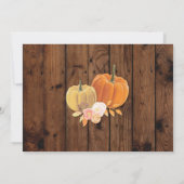 Pumpkin Herfst Wood Birthday Party ANY Age Invite Kaart (Achterkant)